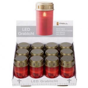 METALLWARENFABRIK MOLL LED-Grablicht batteriebetrieben (nicht enthalten) rot