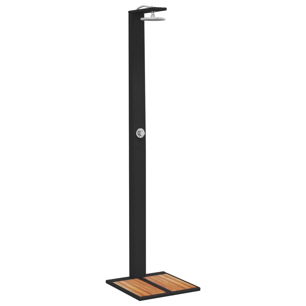 Gartendusche 50X55X224 Cm Poly Rattan Und Akazienholz