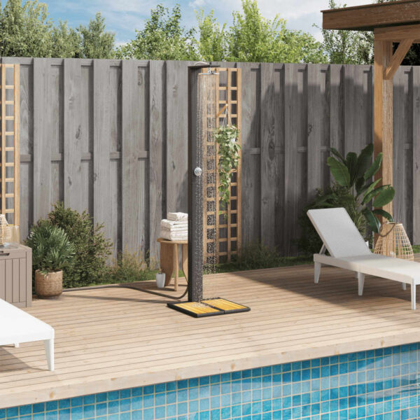 Gartendusche 50X55X224 Cm Poly Rattan Und Akazienholz – Bild 3