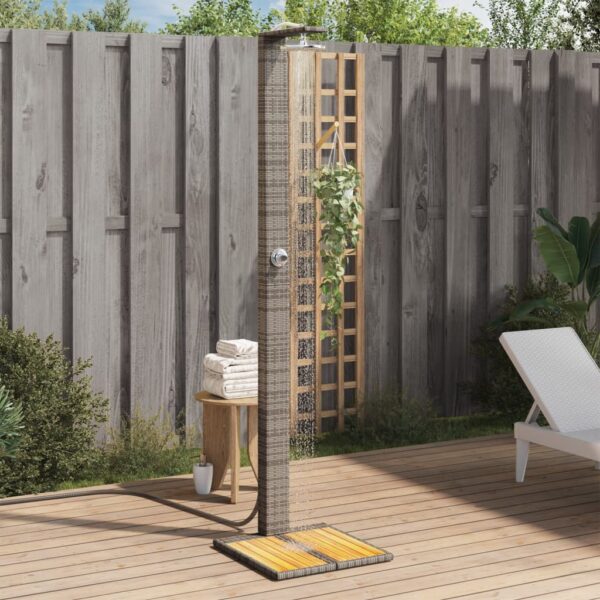 Gartendusche 50X55X224 Cm Poly Rattan Und Akazienholz – Bild 12