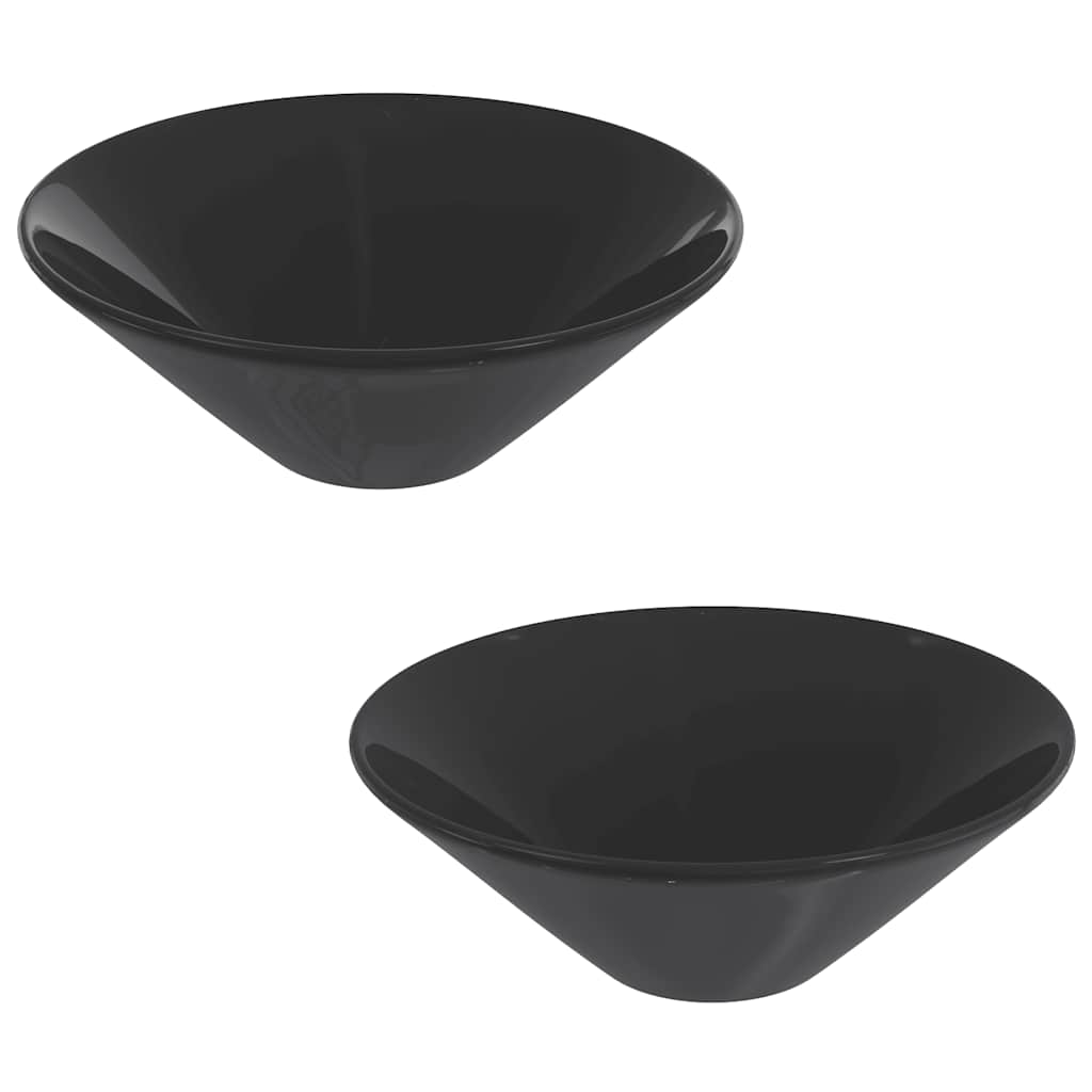 Waschbecken 2 Stk. Glänzend Ø42X14 Cm Keramik